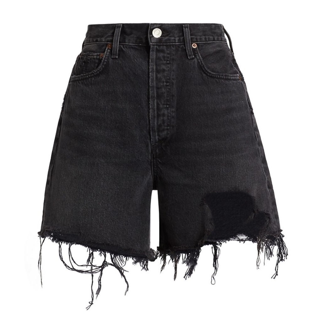 AGOLDE Stella distressed denim short